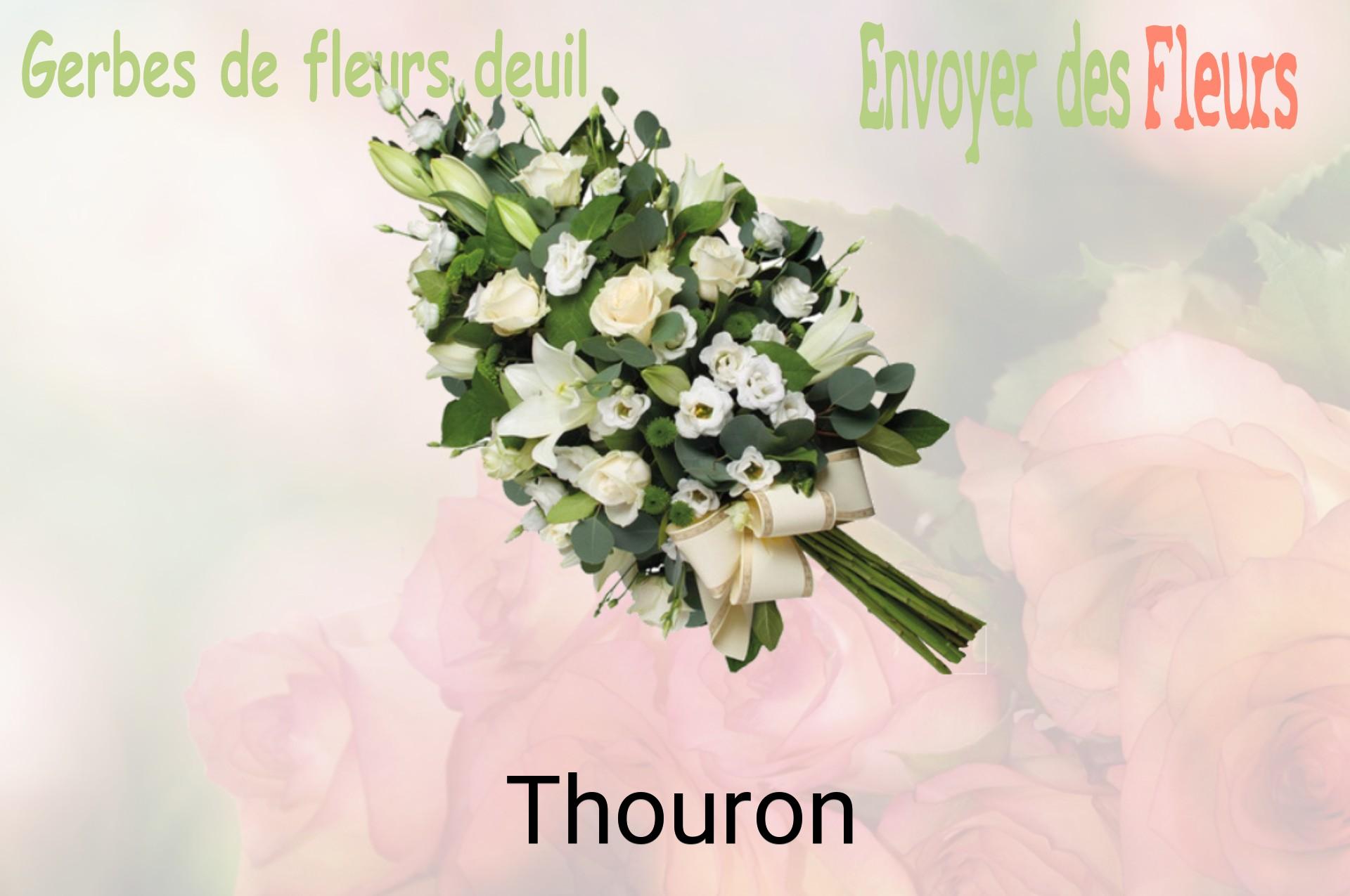 Gerbe de fleurs de deuil livrée à Thouron